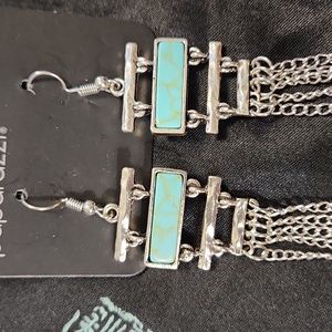 Paparazzi Silver & Turquoise Earrings
